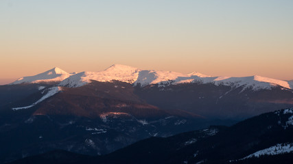 mountains in winter