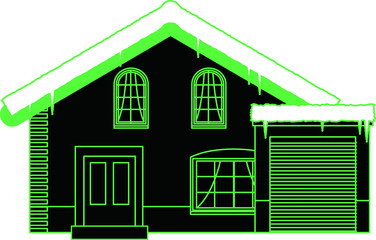 Colorful Winter Western Neon style house