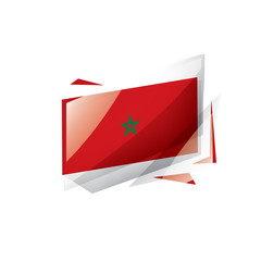 Morocco flag, vector illustration on a white background