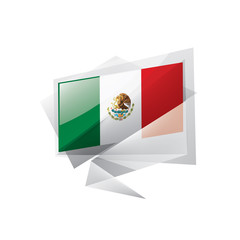 Mexican flag, vector illustration on a white background