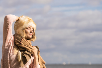 Fashion model enjoying sun