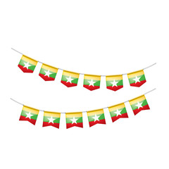 Myanmar flag, vector illustration on a white background