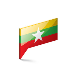 Myanmar flag, vector illustration on a white background