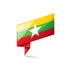 Myanmar flag, vector illustration on a white background