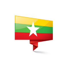 Myanmar flag, vector illustration on a white background