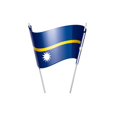 Nauru flag, vector illustration on a white background