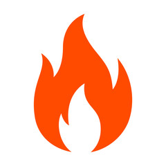 Red hot fire / flame heat or spicy food symbol flat vector icon for apps and websites © martialred
