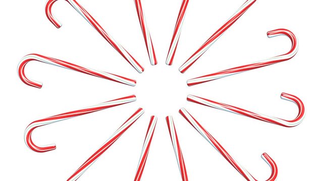 spinning candy cane background isolated over white