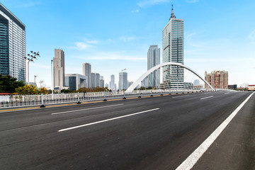 Obraz premium tianjin downtown cityscape seen from jiefang bridge,china.