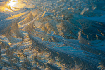 frostwork on car window