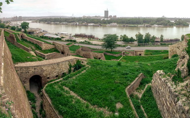 Naklejka premium Danube river near Belgrade fortress