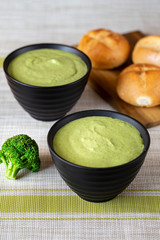 broccoli cream soup on the table