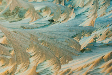 frostwork on car window