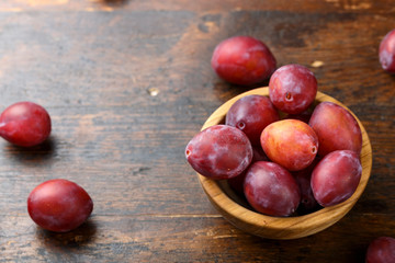 ripe plums in a plate