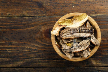 dried mushrooms place for text