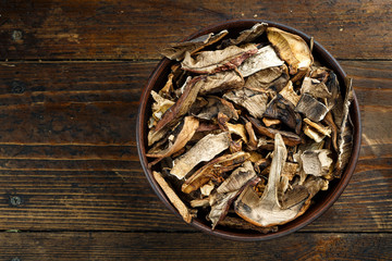 dried mushrooms on the table