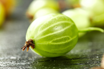 ripe gooseberries close up