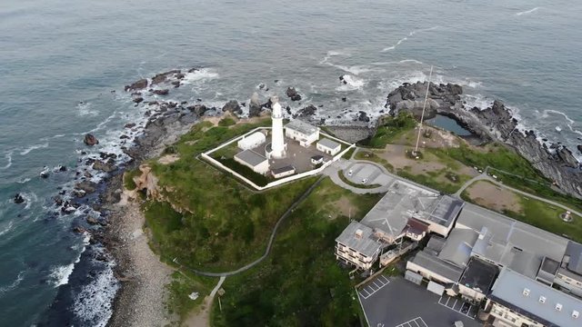 ドローン空撮　犬吠埼と灯台の風景