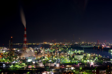 Yokkaichi factory night view