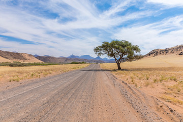 Fototapeta premium Adventurous road trip through a amazing landscape in Damaraland, Namibia.