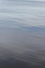 Surface of water under a cloudy sky in summer