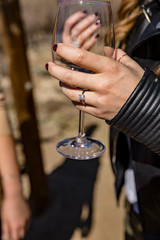 woman with glass of red wine