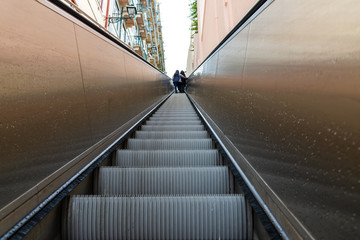 Escalator in Lisbon, Portugal.