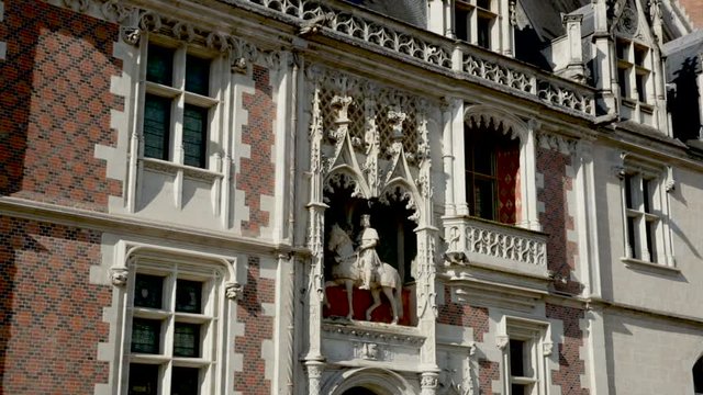 Entrance of gorgeous gothic castle Chateau de Blois on river Loire, France