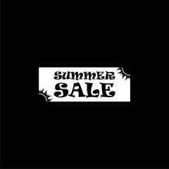 Summer sale sticker, sign, logo, icon on dark background