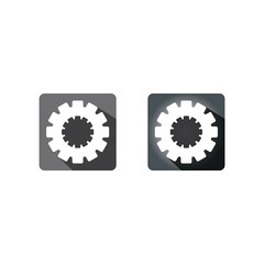 Gear silver square icon