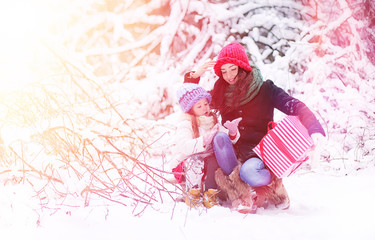 A winter fairy tale in the forest. 