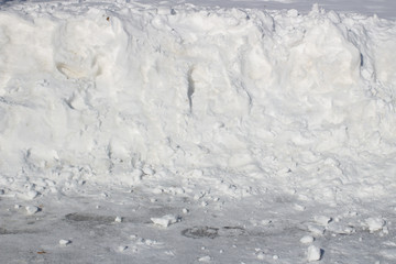 Footprints in the snow ice winter day