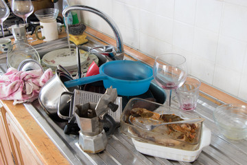 Dirty utensil on the kitchen