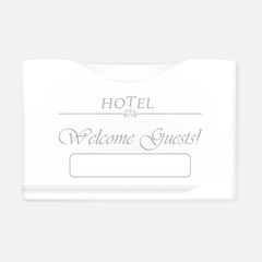 Hotel key card horizontal sleeve holder with top slot, vector template