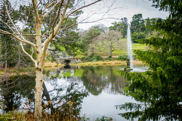 Fototapeta premium fountain in the lake on estate
