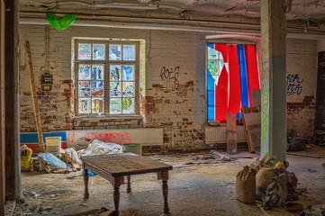 Window with shutters at old office
