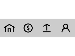 Microstock photography application icon vector collection, simple and flat design, minimalist style.