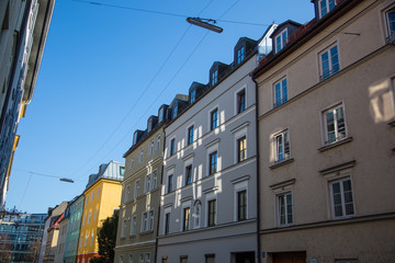 Old buildings in Munich, residential building, residential buildings in the city of Munich, City