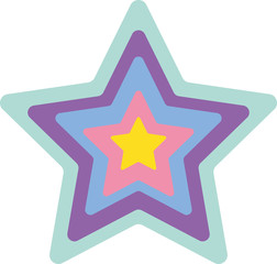 Colorful Stars Vector Set in Pastels