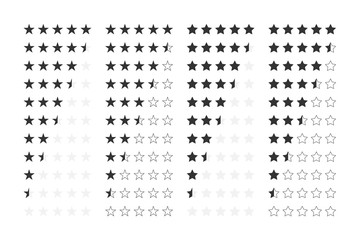 Vector image set of rating stars.