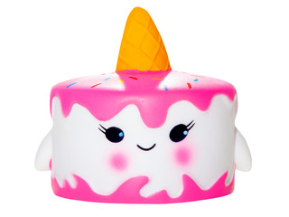 toy in the form of a cupcake on a white isolated background