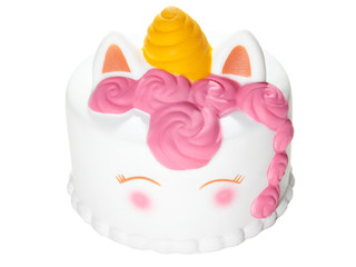 toy in the form of a cupcake on a white isolated background