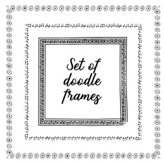 Seasonal ornaments. Doodle patterns. Decorative design elements. Ribbon, border, divider, pattern, symbol set. Doodle cartoon frame set.