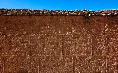 Adobe mud wall in Castile La Mancha