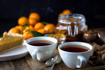tangarine marmalade jam. dark food photo style