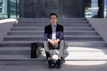 young guy businessman sad and pensive