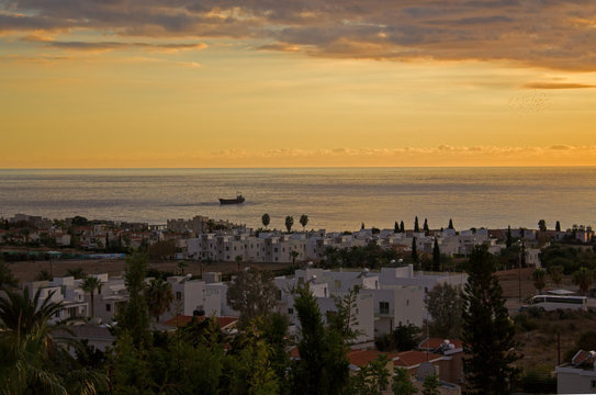 Beautiful view on sunset on the sea