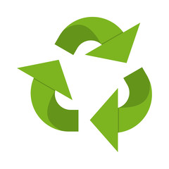 Cartoon green recycle sign