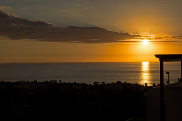 Beautiful view on sunset on the sea