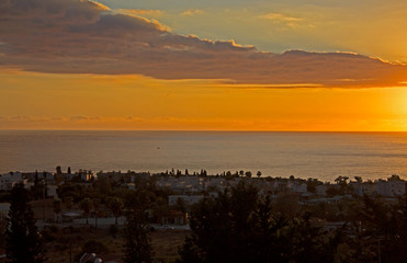 Beautiful view on sunset on the sea